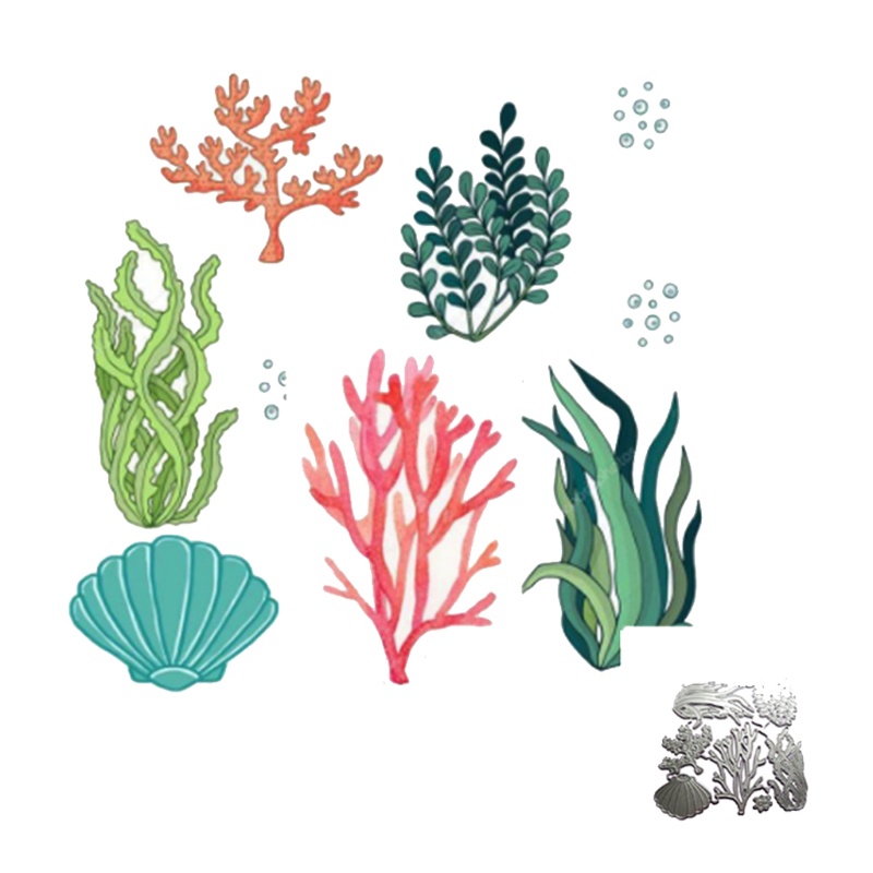 Khuôn cắt thẻ trang trí album hình cây thủy sinh bằng kim loại