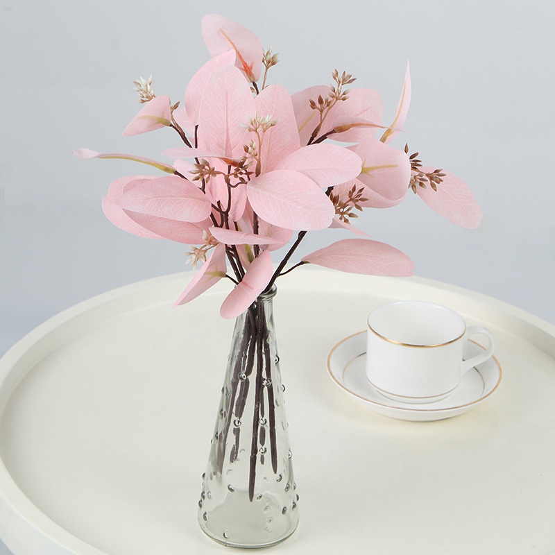 Nhánh lá khuynh diệp giả nhiều màu sắc dùng trang trí tiệc cưới/ sân vườn độc đáo