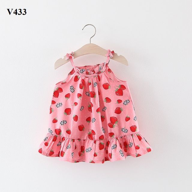 V433- Váy 2d dâu tây