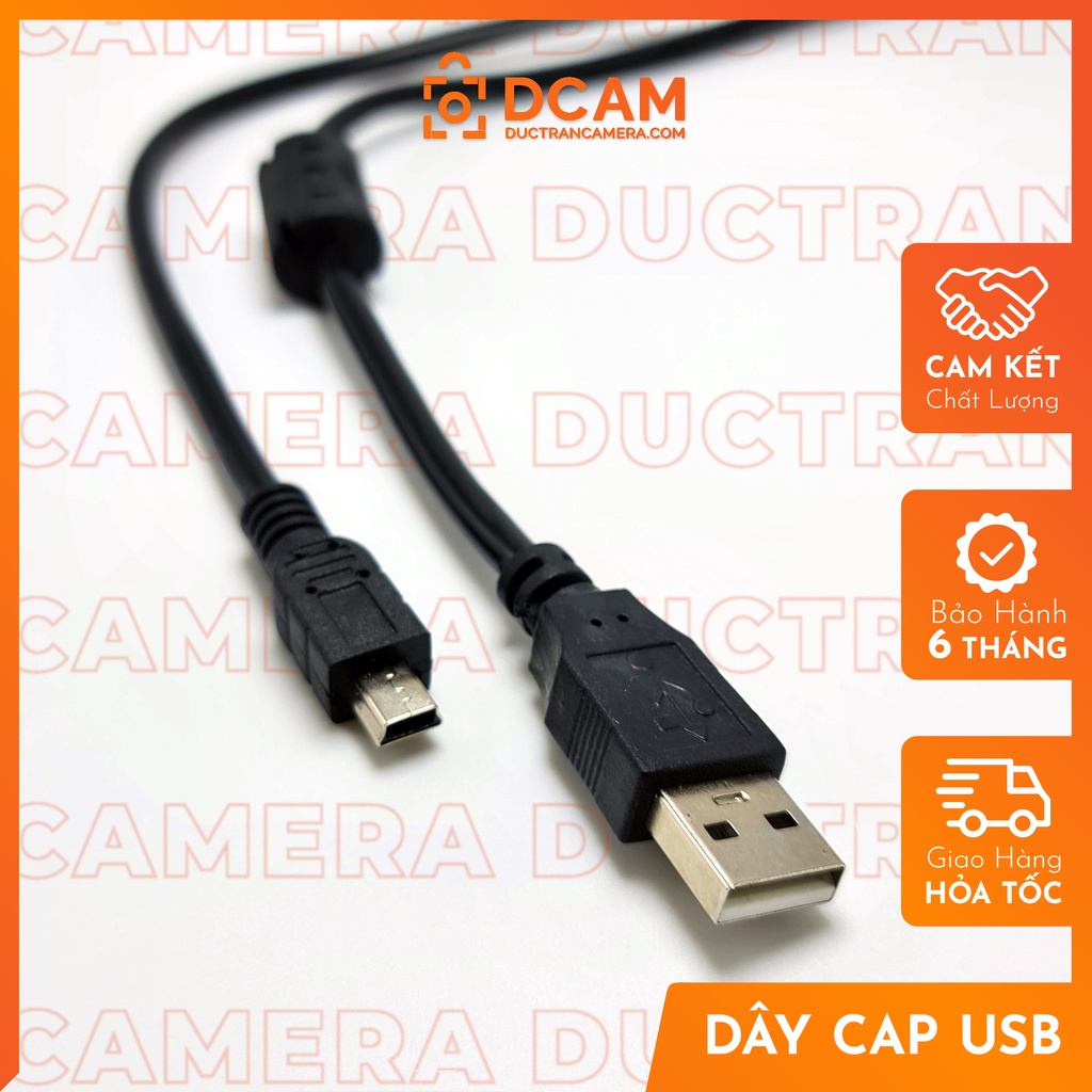 Dây cap USB máy ảnh loại tốt có tụ chống nhiễu - Kết nối máy ảnh với máy tính