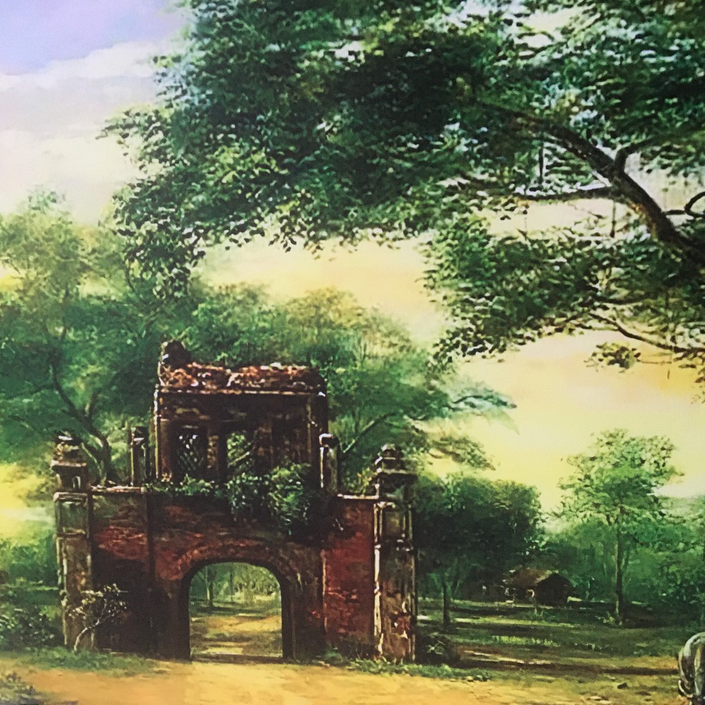 Tranh Làng Quê Việt Nam, tranh in canvas, đầy đủ khung và phụ kiện, kích thước 60x85cm