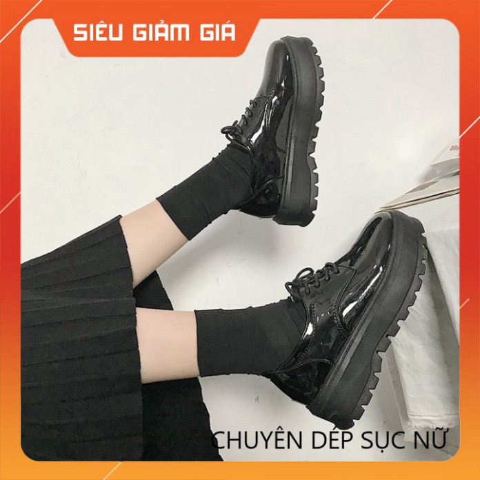 Giày bánh mỳ da bóng đế cao 5cm (ảnh thật ở cuối) mã 501
