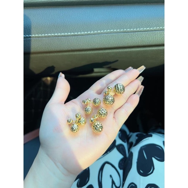 Bông tai BẠC TA hình dior Bạc phay sáng