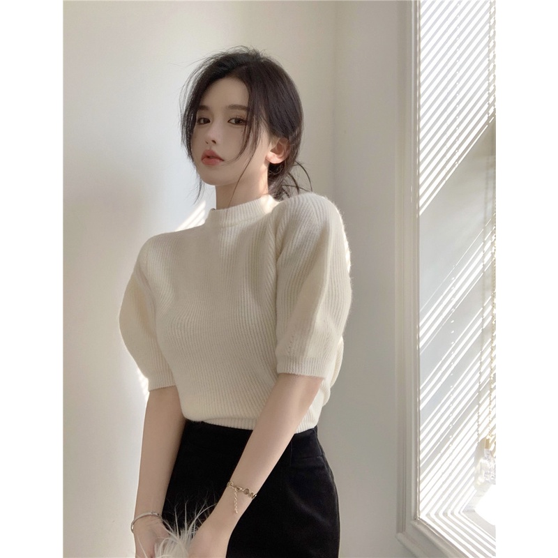 Áo Len Tay Ngắn Thiết Kế Mới Thời Trang Dành Cho Mùa Xuân Thu