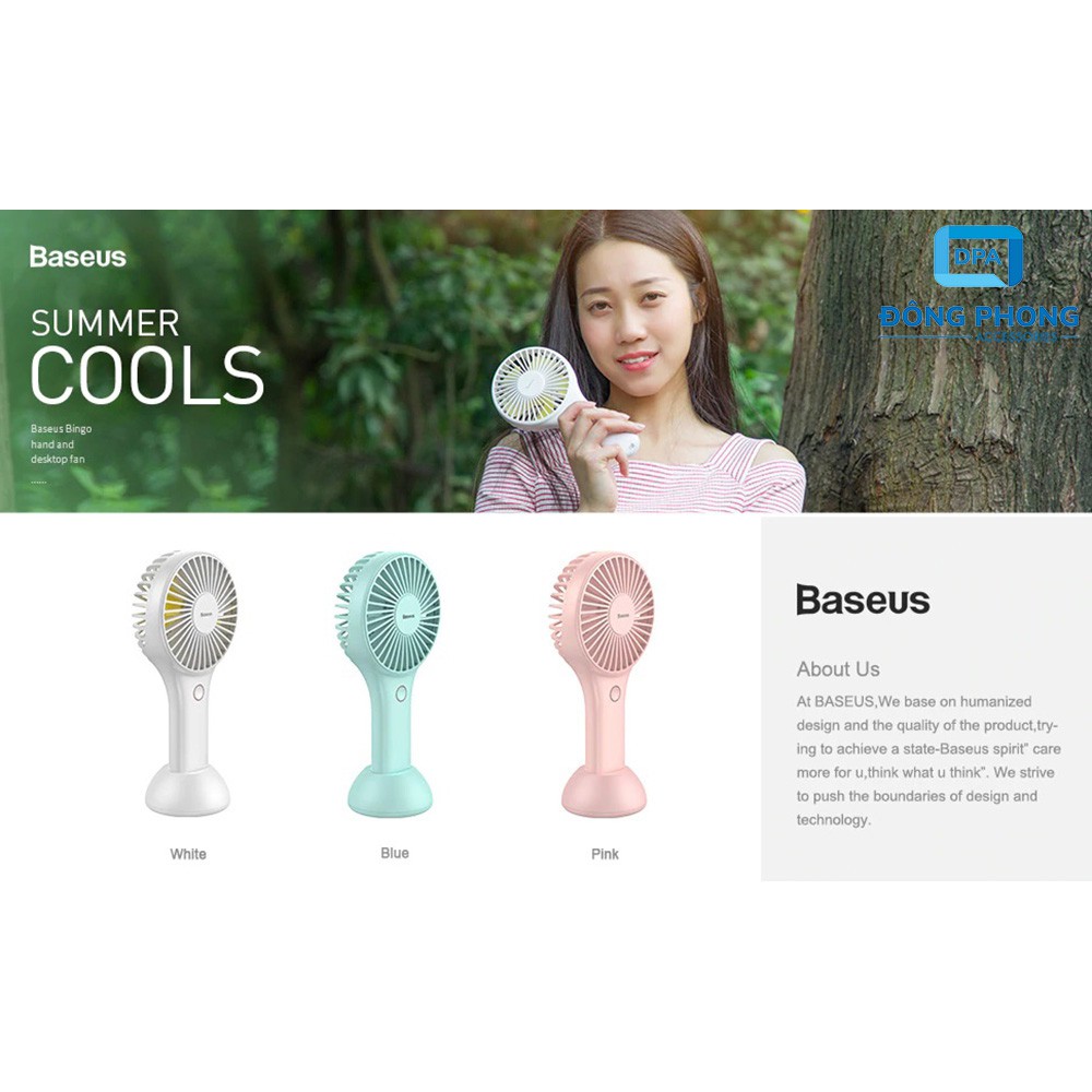 Quạt Mini Cầm Tay Baseus Bingo 3 Chế Độ Làm Mát, Pin 1800mAh Có Chân Đế Để Bàn | BigBuy360 - bigbuy360.vn