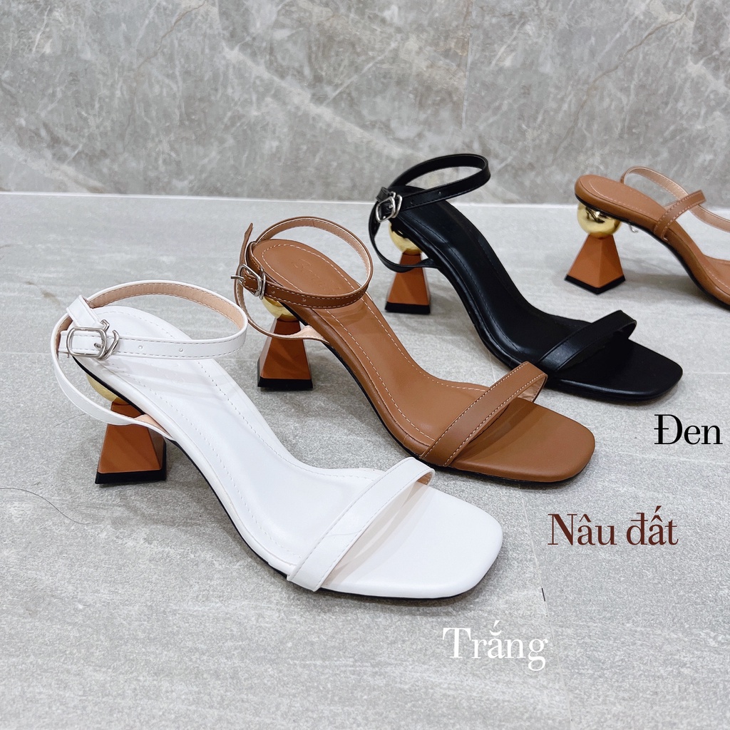 Sandal cao gót nữ 7 phân quai mảnh gót vuông Teen Shop mã 7PAicap