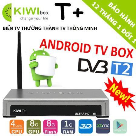 KIWI T+ ANDROID TV BOX TÍCH HỢP DVB-T2