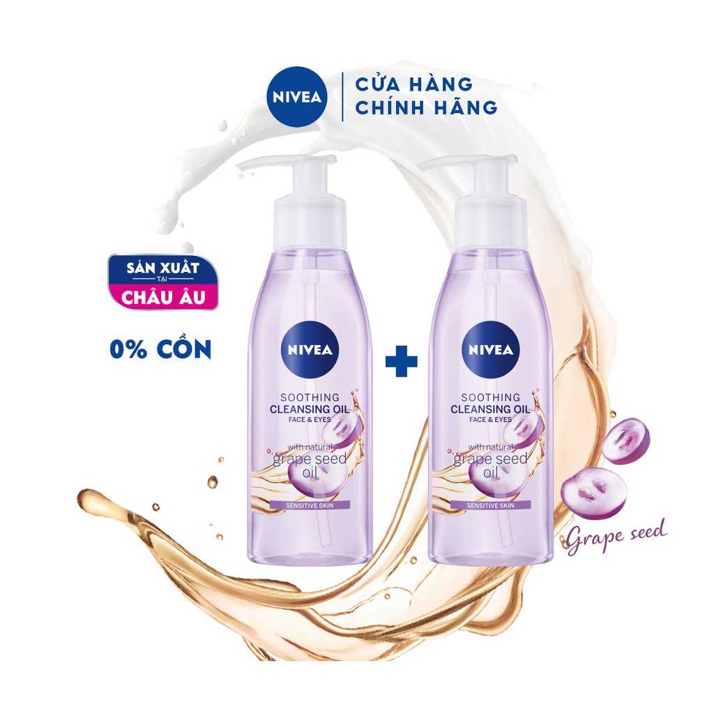 [MUA 1 TẶNG 1] Bộ 2 Dầu tẩy trang NIVEA hạt nho dịu nhẹ 150ml/chai