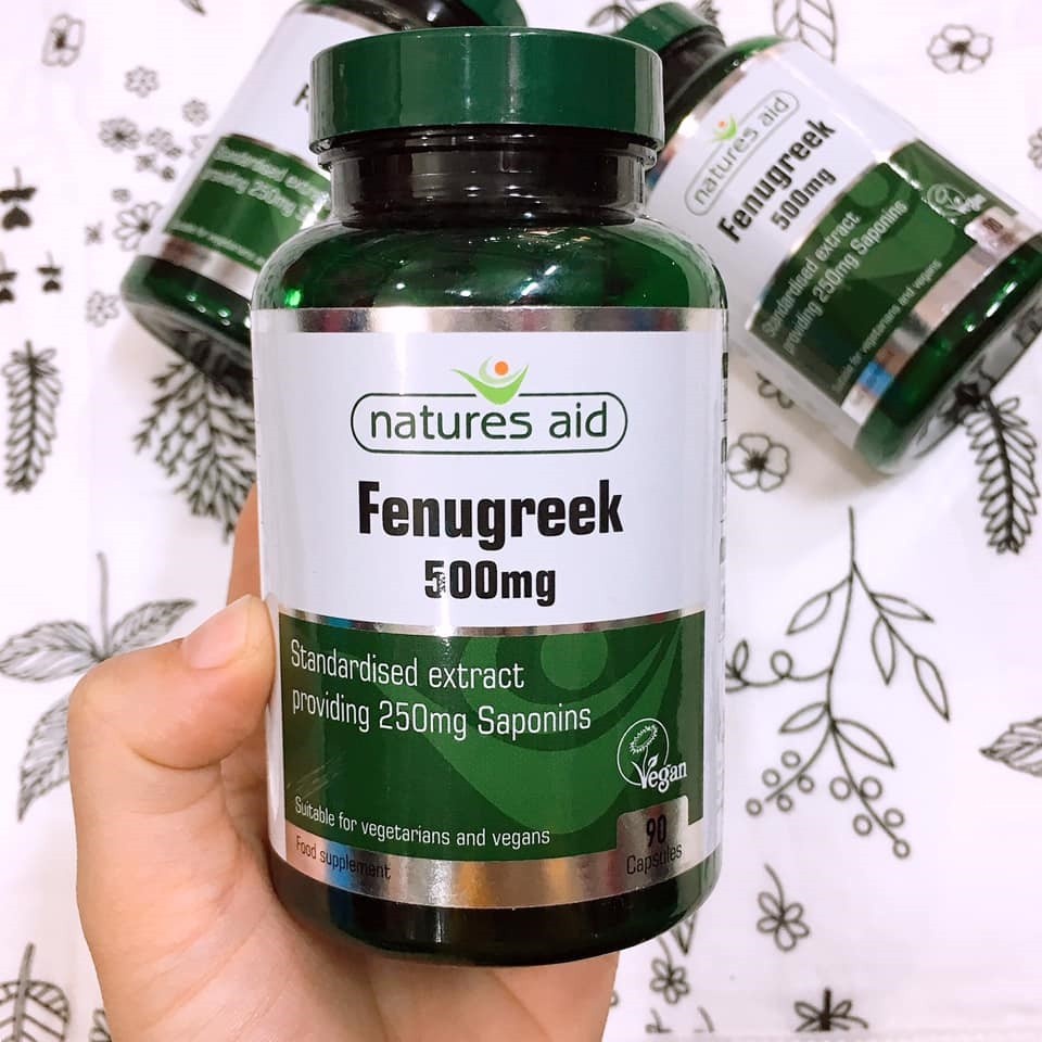 Viên uống lợi sữa chiết xuất từ cỏ cà ri Natures Aid FENUGREEK cho Mẹ Bầu Bỉm Sữa lọ 500mg