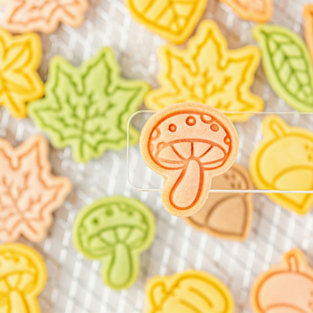 CONOPERY Khuôn dập nổi họa tiết lá cây/bí ngô/bí ngô/bí ngô/bí ngô/bánh quy mới