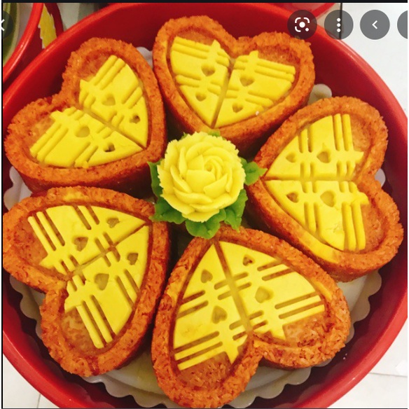 Khuôn Nhận Xôi Trái Tim Song Hỷ Xanh 14cm