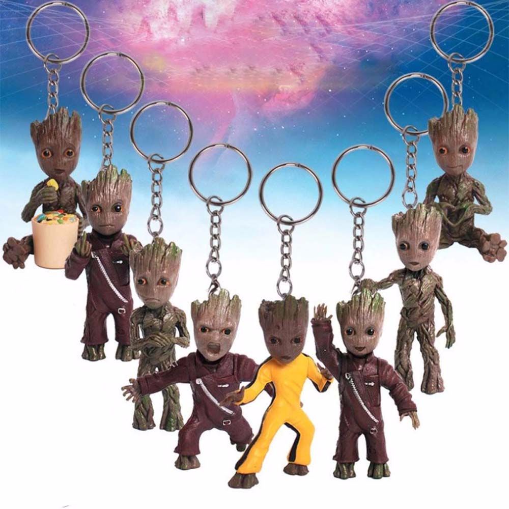 Móc chìa khóa hình Groot đồ chơi mô hình dễ thương