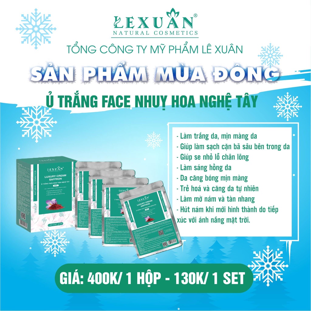 Ủ Trắng Face Nhuỵ Hoa Nghệ Tây Lê Xuân💚FREESHIP💚Da căng mịn, Da trắng bật tone ngay từ lần đầu tiên sử dụng | BigBuy360 - bigbuy360.vn