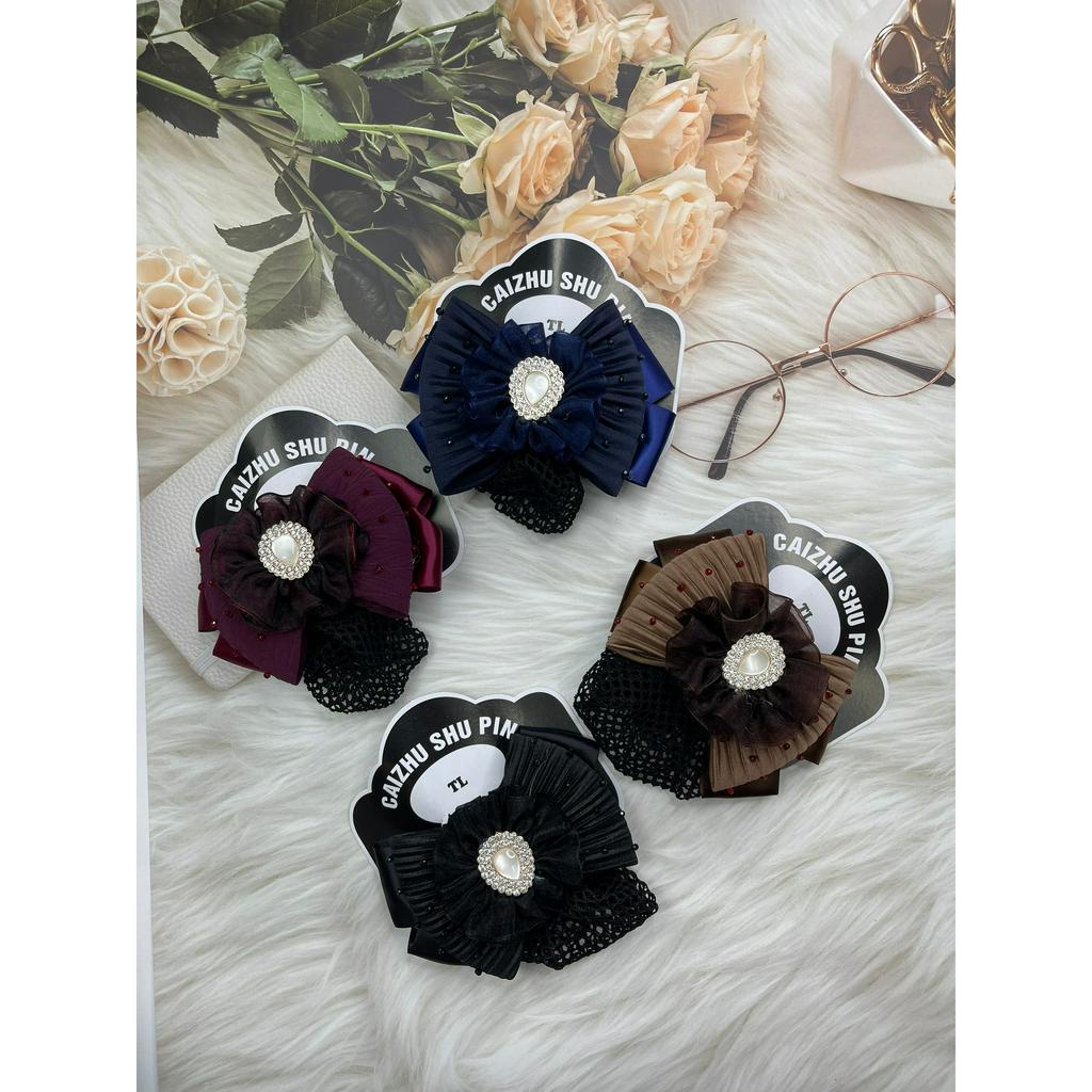 Kẹp Lưới Nơ Búi Tóc Công Sở, Kẹp Tóc Tiếp Viên Tiện Lợi Gọn Gàng Chuyên Dụng Cho Nữ (CC7)