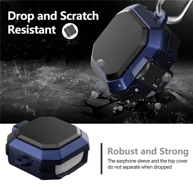 Ốp Điện Thoại Dạng Giáp Nhám Chống Sốc Chống Rơi Có Móc Khóa Cho samsung galaxy Buds 2 / Buds Live / Buds FE / Buds2 Pro / Buds Pro