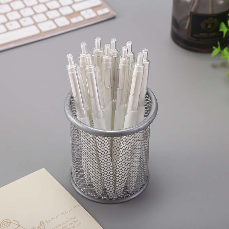 Bút Mực Gel Ngòi 0.5mm In Hình Mèo Trắng Đen