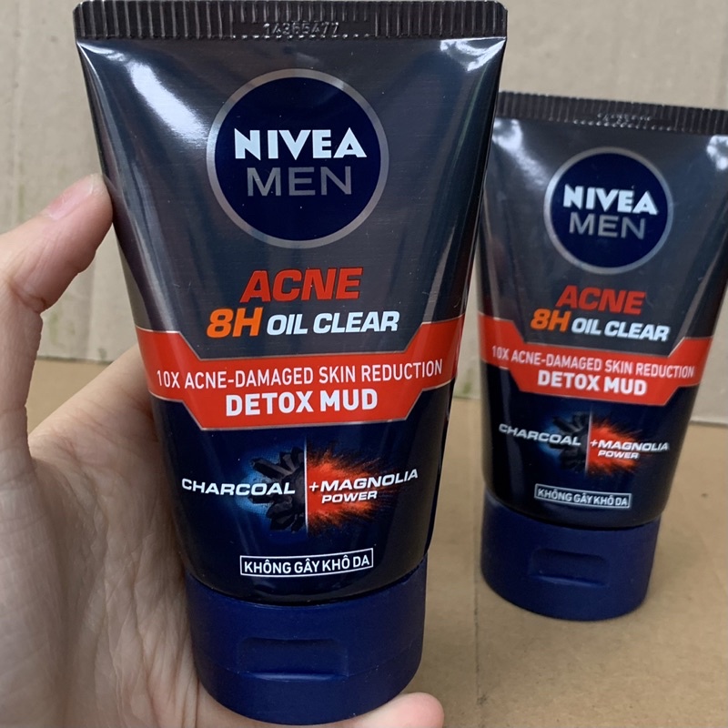 Sữa rửa mặt Nivea Men giúp giảm mụn & hư tổn da Detox Mud 100g
