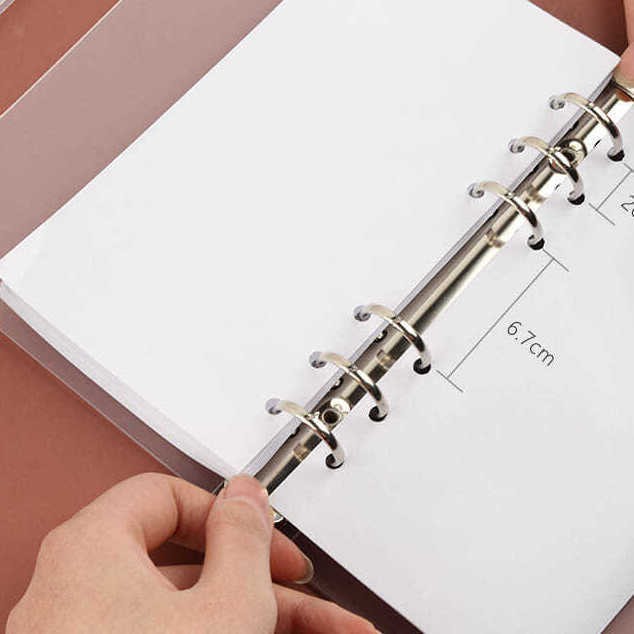 [Colofulshop] Sổ bìa còng A7 A6 nhựa trong cứng 6 còng gồm ruột sổ làm sổ planner bullet journal sổ trang trí sổ tay