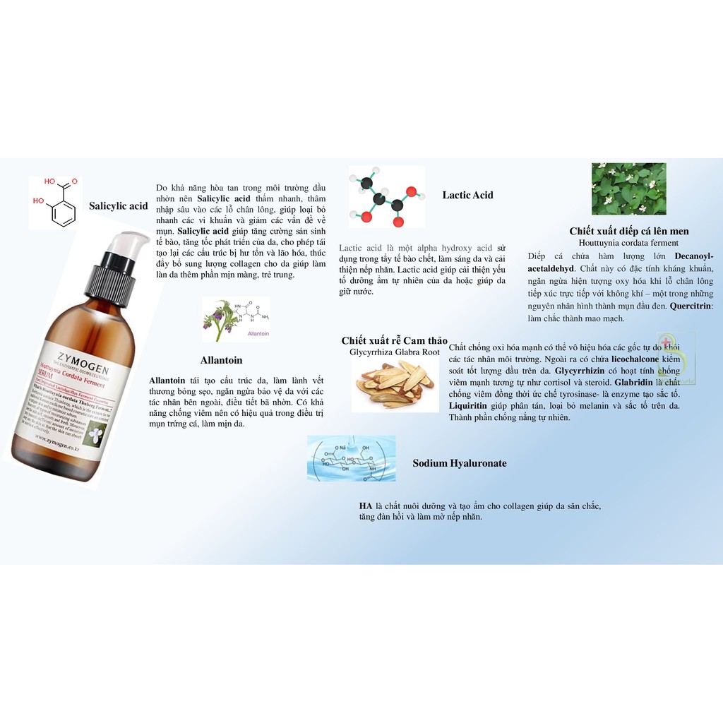 Serum diếp cá lên men ZYMOGEN ngăn ngừa mụn lành nhanh mụn đỏ Zymogen Houtuynia Cordata Ferment