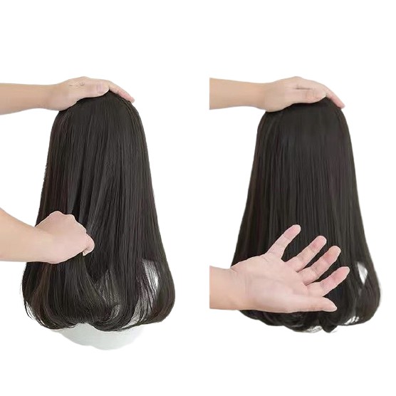 Tóc Giả Nữ Đẹp Nguyên Đầu Cụp Không Mái Mềm Mượt Dễ Sử Dụng 8085B