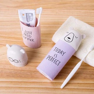 Cốc đựng bàn chải du lịch đa năng hình gấu mẫu mới | Cốc bàn chải