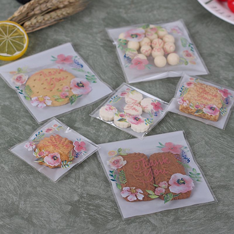 Túi gói quà nilong, gói bánh kẹo có keo dán sẵn Set 50c