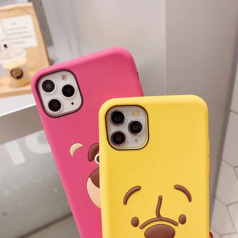Ốp điện thoại silicon chống sốc họa tiết gấu dễ thương dành cho iphone12 12Pro 12mini 12promax 11 Pro Max X XR XS Max 7 8 6 6s Plus