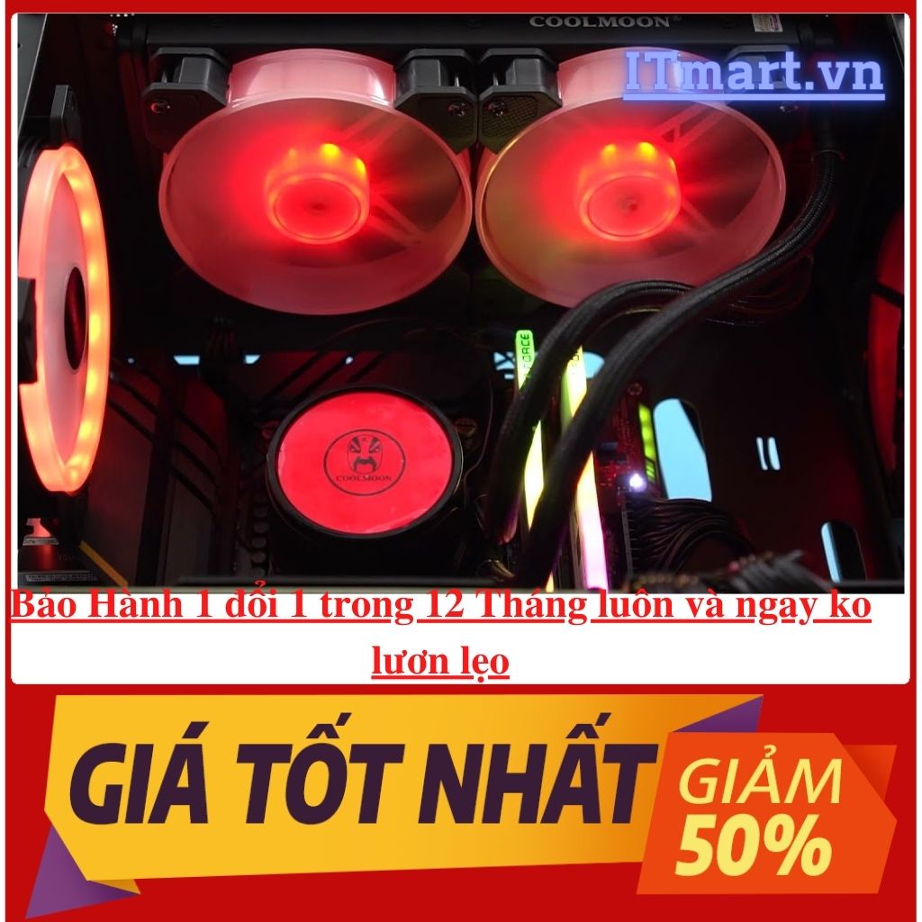 Tản Nhiệt Nước Coolmoon AR240 Led RGB hỗ trợ CPU Intel và AMD - Đồng Bộ Hub Coolmoon, Hỗ Trợ Sync Main