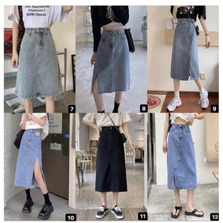 [order] chân váy jean dài