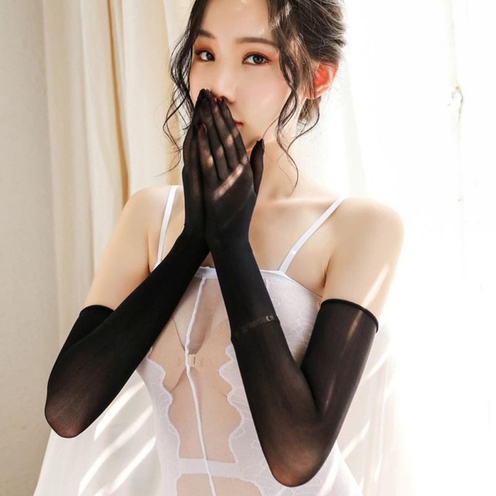 Găng Tay Dài Hở Ngón Chống Tia UV Khi Mặc Váy Dài Đến Khuỷu Tay WMES15H