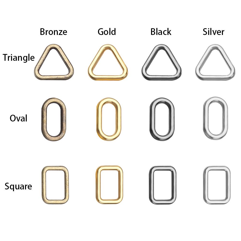 Set 20 khóa cài hình vuông/ tam giác/ bầu dục siêu nhỏ 4mm 4 màu tùy chọn dùng trang trí túi búp bê/ hành lý thủ công