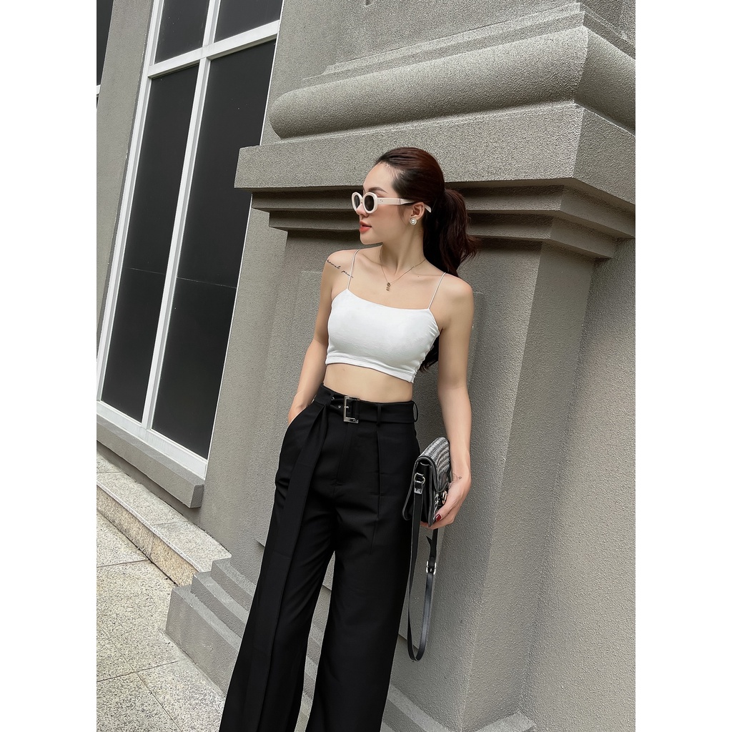 Áo Croptop 2 Dây Trơn LSEOUL A2561 Chất Thun Co Dãn Thoáng Mát Trẻ Trung Năng Động 3 Màu Basic Dễ Phối