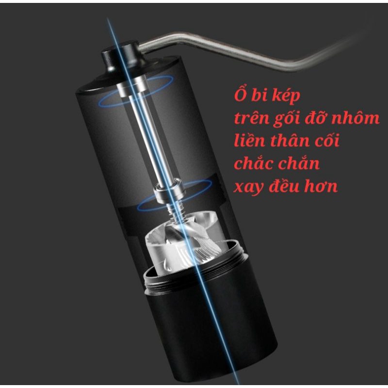 Cối xay cà phê thủ công nhôm nguyên khối mâm xay thép CNC chất lượng cao
