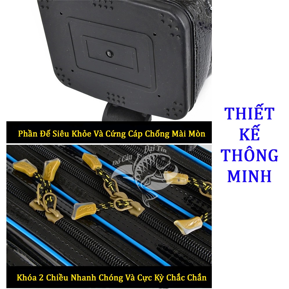Bao Đựng Cần Câu 1m25 Dạng Cứng Chất Liệu Da Cao Cấp Chống Nước Chuyên Đựng Cần Câu Tay Phụ Kiện Câu Đài