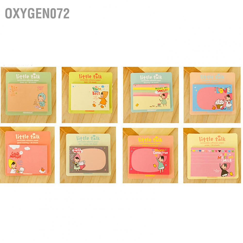 Oxygen072 Cute Cartoon Sticky Notes Portable 20 Sheet Self Stick Creative Square Notepad