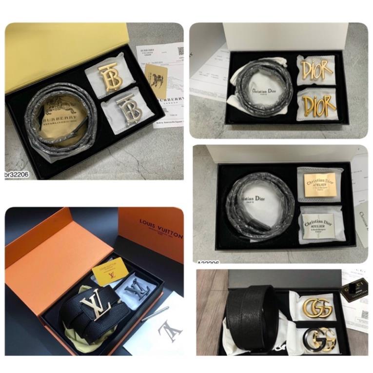 [Sẵn Hàng] Thắt Lưng Nam L.V Cao Cấp Full Box - Dây Lưng Nam L.V 2 mặt Full Box