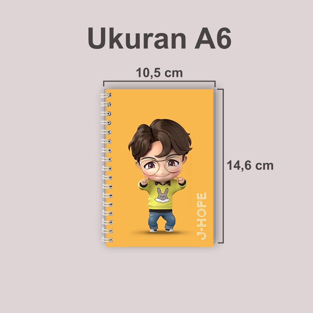 Sổ Tay In Hình Các Nhân Vật Bt21 Bts V Taehyung Jungkook Kpop 3d Chibi 3d A6 (14.5x10.5cm)