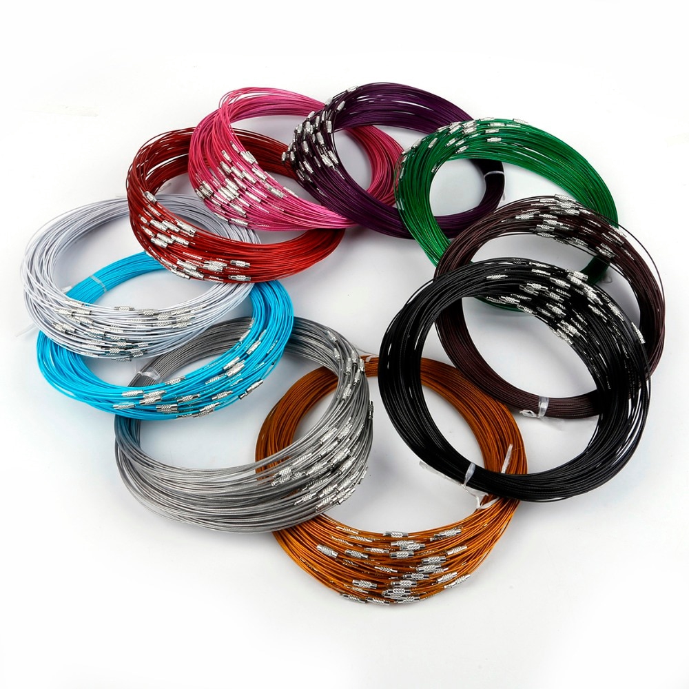 Set 10 dây thép không gỉ 46cm làm dây chuyền trang sức thủ công