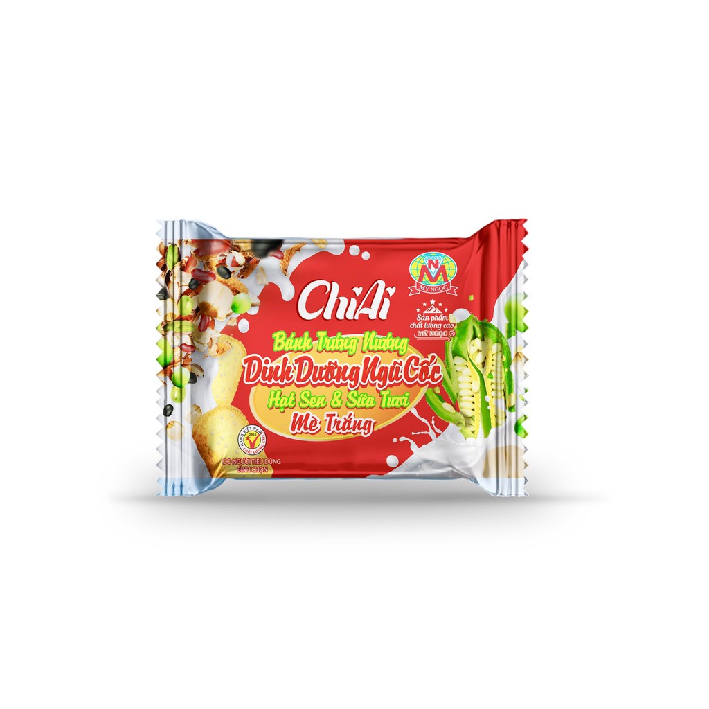 ChiAi _ 80g Bánh trứng nướng MÈ TRẮNG sữa tươi - Cereal baked egg cake with White sesame 80g