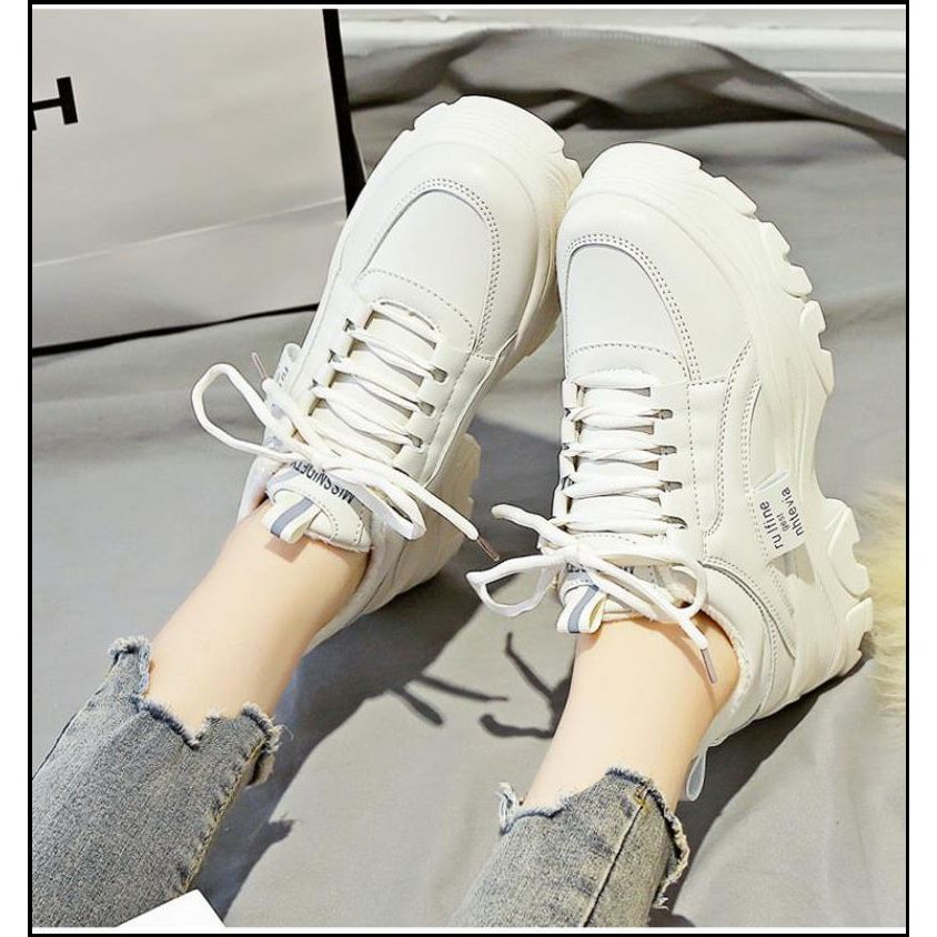 Giày sneakers nữ Rong Ye kiểu hàn quốc siêu Hot , mới nhất 2022 ( kem , trắng )
