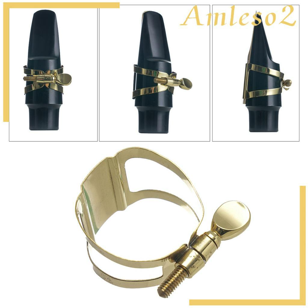 Prof Gold Plated Saxophone Sax Mouthpiece Zinc Alloy Ligature Tenor