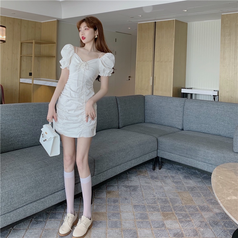 Đầm nữ PERTY cổ chữ V phong cách Hàn Quốc gợi cảm thời trang mùa hè