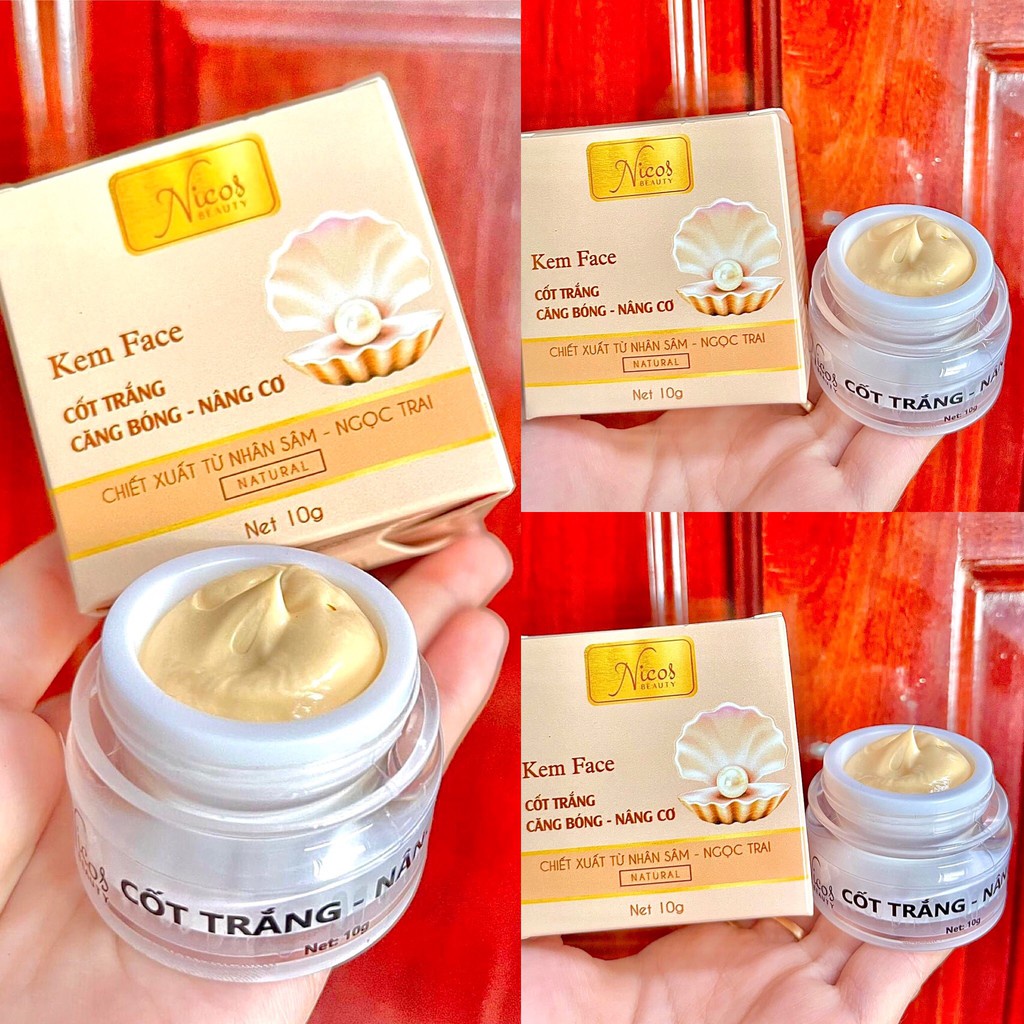 Combo 2 hộp Kem Face Cốt nám và Kem Cốt trắng nâng cơ ngày và đêm- Nicos Beauty 10g - Mẫu mới 2022