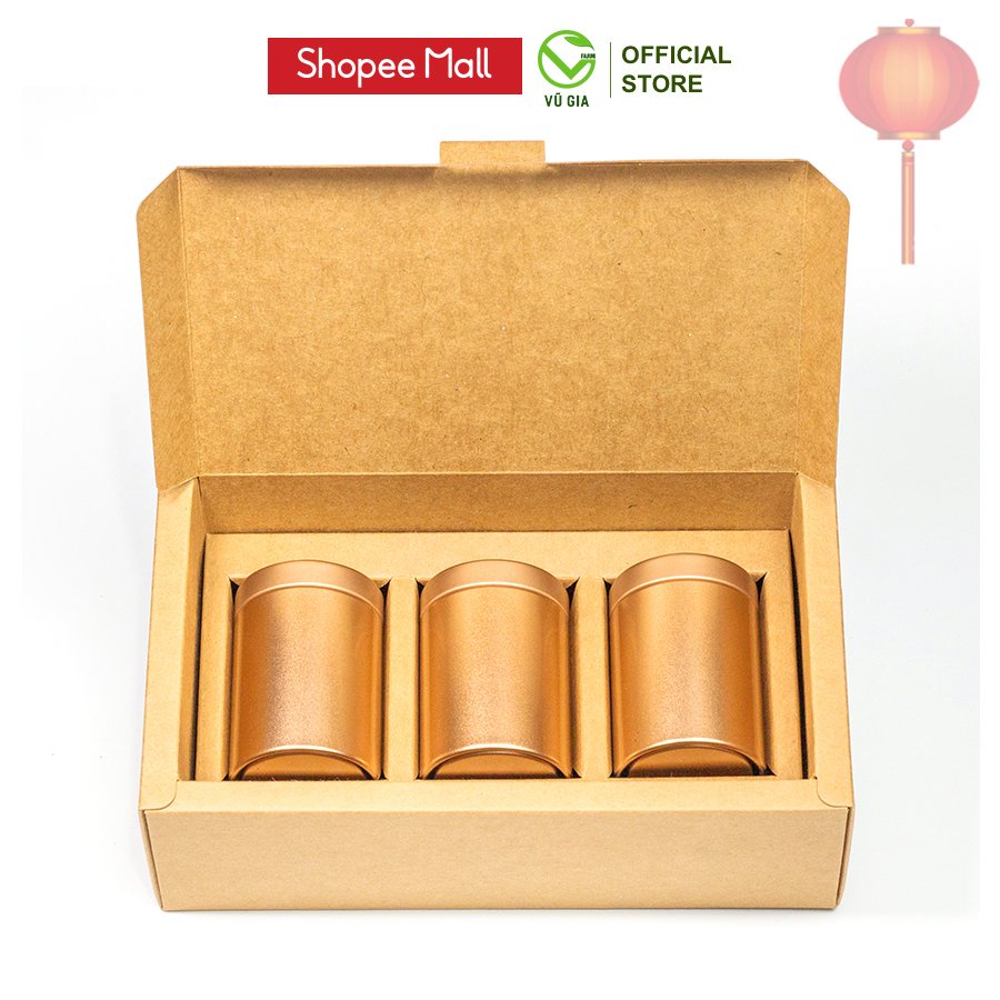 [HỘP QUÀ TẾT] Combo 3 Trà Oolong Kim Tuyên Cao Cấp Nguyên Chất Bảo Lộc Vũ Gia (30g/ lon)