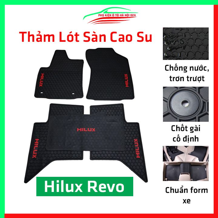 Thảm lót sàn cao su cho xe Hilux Revo 2021-2022 hàng chuẩn theo xe chịu lực tốt
