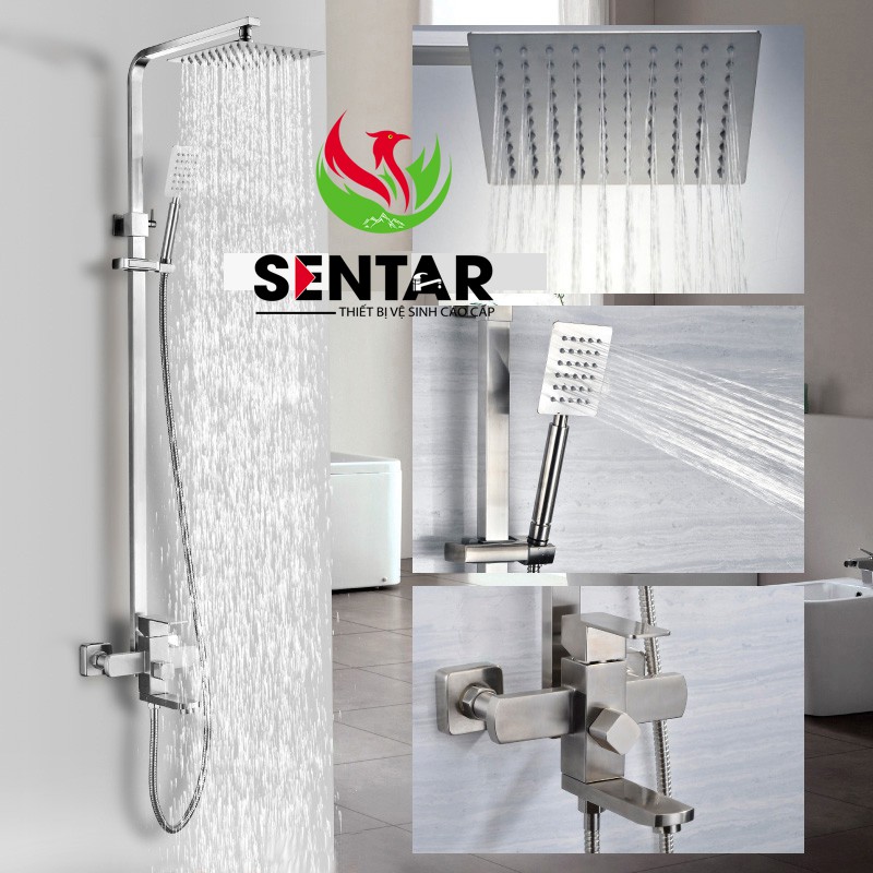 CÂY SEN TẮM INOX 304 VUÔNG SENTAR