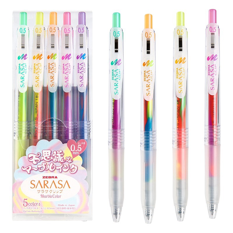 BỘ 5 BÚT GEL SARASA CLIP 0.5MM SET MARLE
