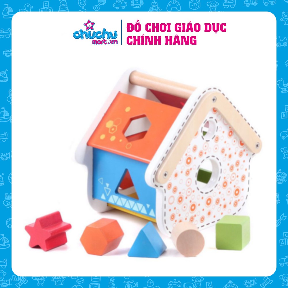 Đồ chơi giáo dục tương tác nhà thả khối gỗ