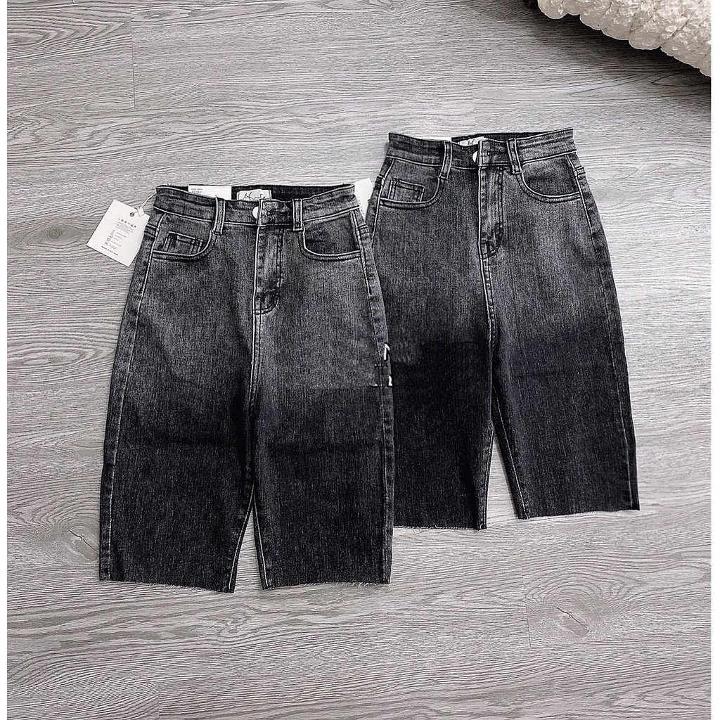QUẦN JEANS NGỐ SKINNY GIÃN LỬNG NỮ LOANG MÀU XÁM LAI TUA CO GIÃN TÔN DÁNG VẢI MỀM MỊN CAO CẤP NITIQC