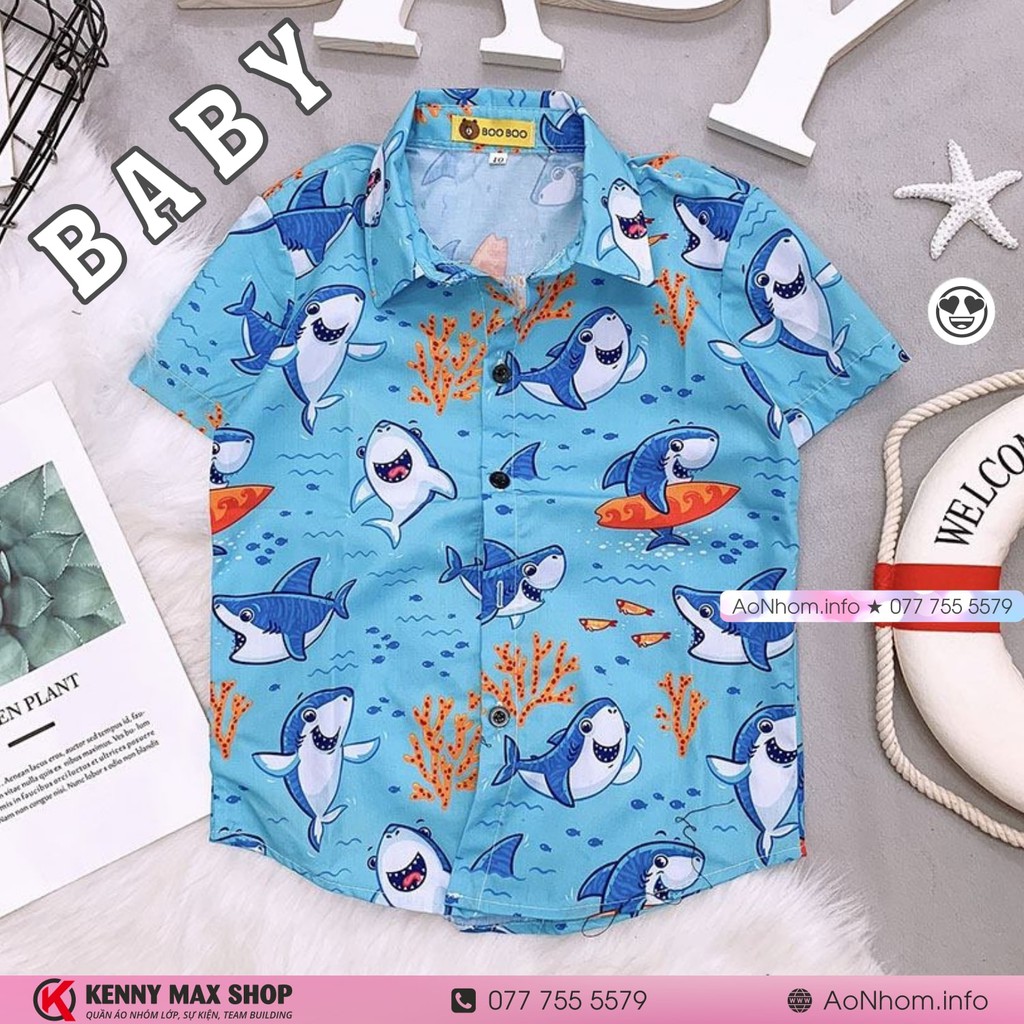 Áo Sơ Mi Đi Biển Vải Mềm Mát Có Đủ Size ★ Cá mập san hô, Cá 7 màu | BigBuy360 - bigbuy360.vn
